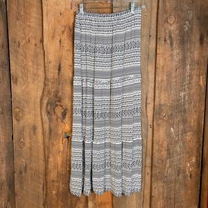 Tribal Blue and White Maxi Skirt - Size Small/Petite